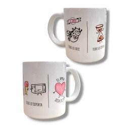 TAZA  DE CERAMICA  -EL AMOR TODO...-JDC.
