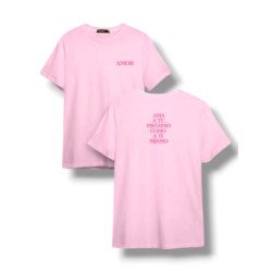 REMERA L AMOR BORDADO. ROSA. JDC