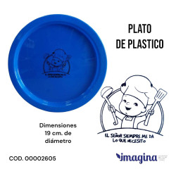 Plato Plastico Infantil Color Azul