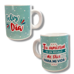 Taza De Ceramica Sublimada.tu Amistad Es Un Regalo De Dios...