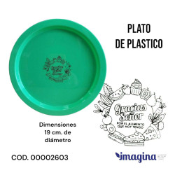 Plato Plastico Infantil Verde.