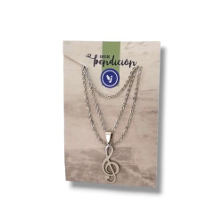 Cadena Y Dije Clave De Sol. Acero Quirurgico