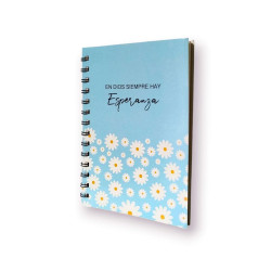 Cuaderno A5 Anillado Tapa Flexible 13.5 X 19 Cm. Sf.n3 . En Dios Siempre Hay Esperanza