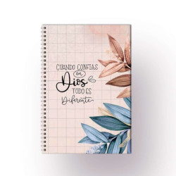 Cuaderno A5 Anillado Tapa Flexible 13.5 X 19 Cm. Sf.n3 . Cuando Confias En Dios...