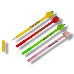 LAPICERA CON APLIQUE DE GOMA. FRUTAS