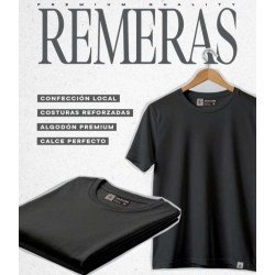 REMERA L NEGRA LISA. RMA-N05 JDC