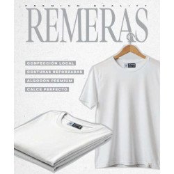 REMERA XL BLANCA LISA. RMA-B06 JDC