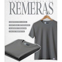 REMERA L GRIS OSCURO LISA. RMA-G09 JDC