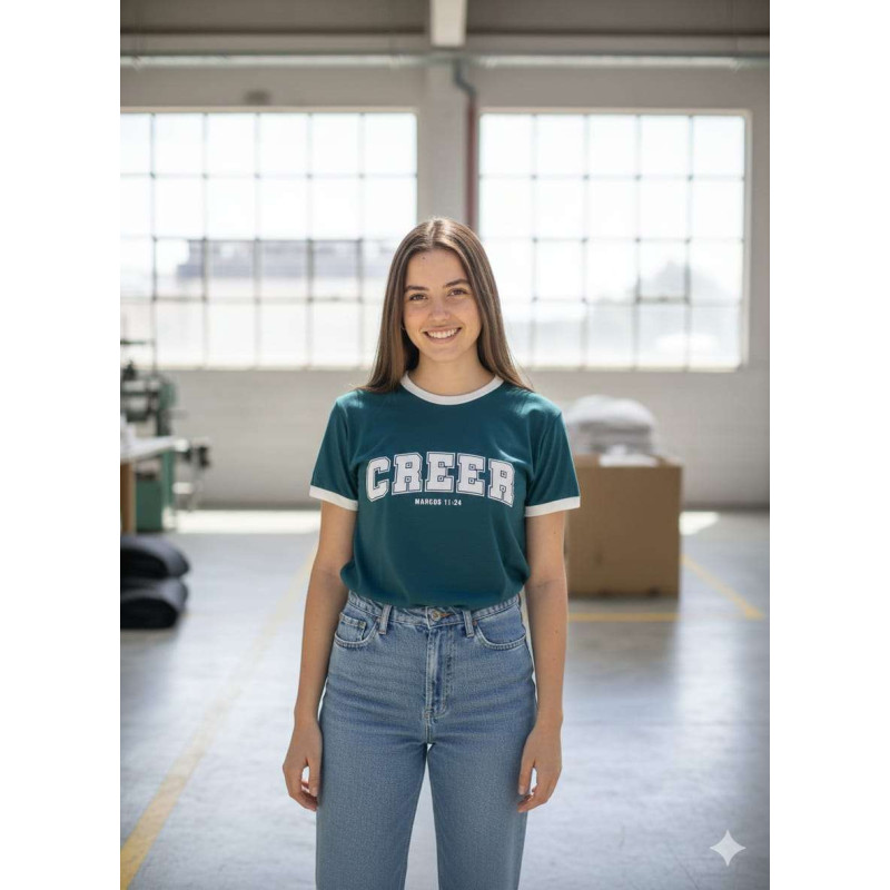 Remera Mujer S Creer. Verde-bco.rma-c12 Jdc