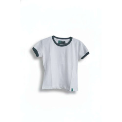 REMERA MUJER S BLANCO-VERDE LISA....