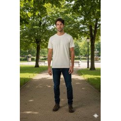 REMERA S NATURAL LISA. RMA-B06 JDC