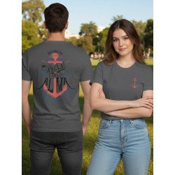 REMERA XL ANCLA ROJA. GRIS.JDC