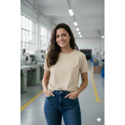 REMERA MUJER S NATURAL LISA. RMA-B06 JDC