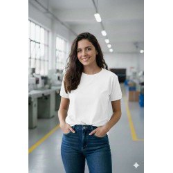 REMERA MUJER XL BLANCA LISA. RMA-B06 JDC