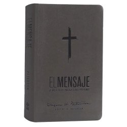 BIBLIA EL MENSAJE – IMITACIÓN PIEL GRIS