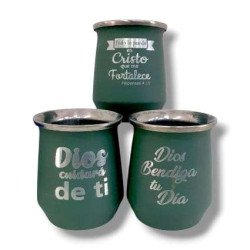 MATE TERMICO DE ACERO INOXIDABLE. VERDE