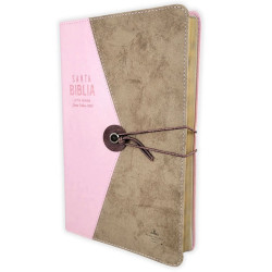 Biblia Reina Valera 1960 Vintage – Con Concordancia – Letra 11.5 Pts – Tapa Pu – Rosa/café