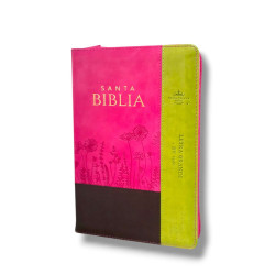 Biblia Rvr065lg Czti Pjr Inspiración Flores Marrón/fúcsia/lima