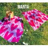 MANTA  1.50 X 1.50 CM. ROSA CON CORAZONES