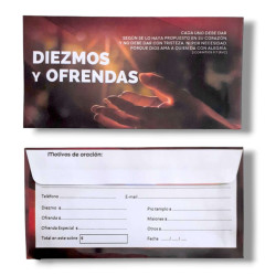 Sobres De Diezmo X 100 Un.2 Corintios 9:7. Rvc. 10