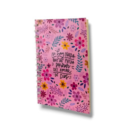 Cuaderno A5 Anillado Tapa Flexible 13.5 X 19 Cm. Sf.n3 No Hay Nada Que Me Pueda Separar Del Amor De Dios