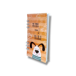 Cuaderno Pocket Flexible Anillado Sf. No Tengo Miedo Porque Dios Esta Conmigo.cod. B5001