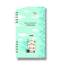 Cuaderno Pocket Tapa Dura  Sf 17 X 9 Cm. Tengo Un Destino De Eternidad. Verde. A 603
