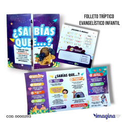 Tratado Folleto Triptico Evangelistico Infantil.