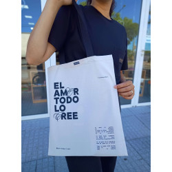 Bolso Tote De Gabardina. El Amor Todo Lo Cree. Jdc