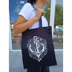 Bolso Tote De Gabardina. Ancla Del Alma. Jdc