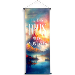 Banner Grande- La Fe En Dios Mueve Montañas