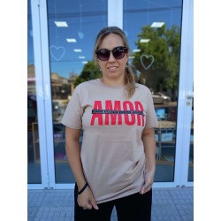 Remera L Amor Vinculo Perfecto Beige.rma-c25 Jdc