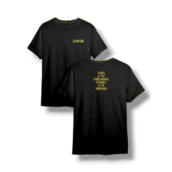 Remera M Amor Bordado. Negra.rma-c29 Jdc