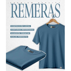 Remera M Azul Petroleo Lisa. Rma-a03 Jdc