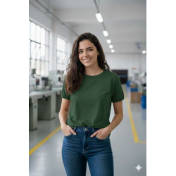 Remera Mujer L Verde Lisa. Rma-v01 Jdc
