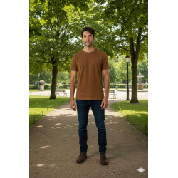 Remera Xl Marron Ocre Lisa. Rma-m04 Jdc