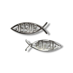 Autoemblema Pez-jesus De Metal Jdc