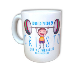 Taza  De Ceramica  -todo Lo Puedo En Cristo Que Me Fortalece. -jdc.