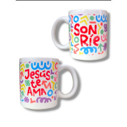 Taza  De Ceramica  -sonrie-jdc.