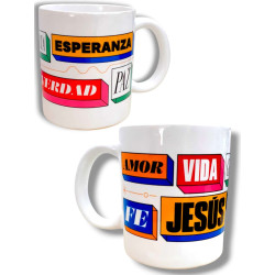 Taza  De Ceramica  -amor  Fe vida jesus... -jdc.