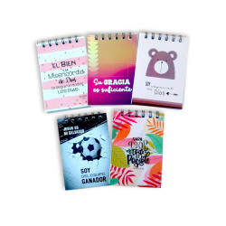 Pack Ahorro - 5 Anotadores Anillados Medianos S.f. Tapa Flexible.