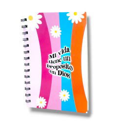 Cuaderno A5 Anillado Tapa Flexible 13.5 X 19 Cm. Sf.n3  Mi Vida Tiene Un Proposito. B 3025