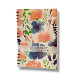 Cuaderno Mediano Anillado Tapa Flexible Sf N2. El Tiempo De Dios Es Perfecto.hoja Cuadriculada