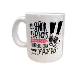 Taza  De Ceramica  -el Señor Tu Dios Esta Contigo...-jdc.