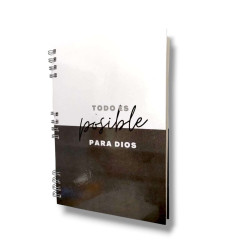 Cuaderno A4  Anillado Tapa Dura Sf. Todo Es Posible Para Dios. A 114