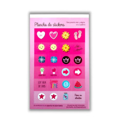 Plancha De Sticker Sf. Color Y Alegria Rosa