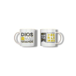 Taza  De Ceramica  -dios Es Mas Grande - Mug Tza-m34 Jdc.