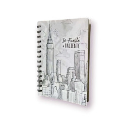 Cuaderno A5 Anillado Tapa Flexible 13.5 X 19 Cm. Sf.n3 . Se Fuerte Y Valiente