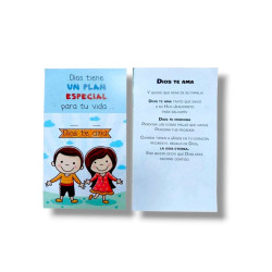 Tratados Pack 100 Unidades. Dios Tiene Un Plan Especial Para Tu Vida. Sfe. Rectangular Mediano.
