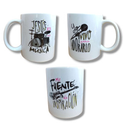 Taza Mug De Ceramica -jesus Es Mi Musica- Jdc.